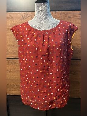 Tommy Hilfiger Rust Blouse with Multicolor Dots